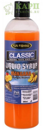 Fun Fishing CLASSIC Liquid Syrup MANGANA 500ml - Бустер для прикормки МАНГО и АНАНАС