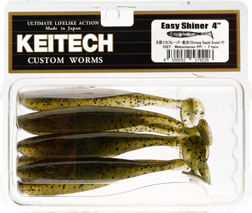 Приманка силиконовая KEITECH Easy Shiner 4" #102 (Watermelon PP)