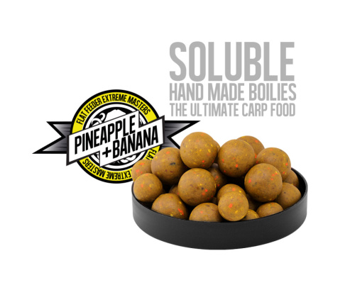 Насадочные пылящие бойлы FFEM Super Soluble Boilies Pineapple (Ананас) 16/20mm фото 3